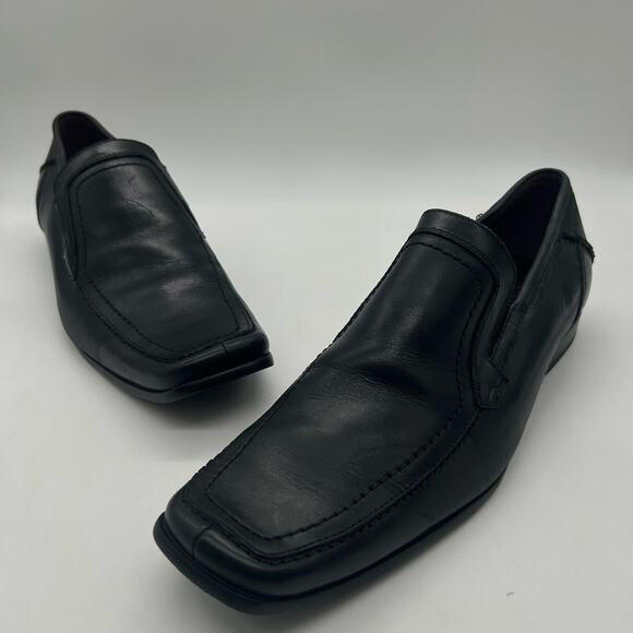 Guess by Marciano‎ Boris Leather Loafers Black Slip On Dress Shoes Size 10 - Picture 4 of 8